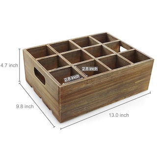 Foto 6 | Caja De Almacenamiento Para Botellas De Cerveza Mygift De Madera Marrón Rústica Con 12 Ranuras - Venta Internacional.