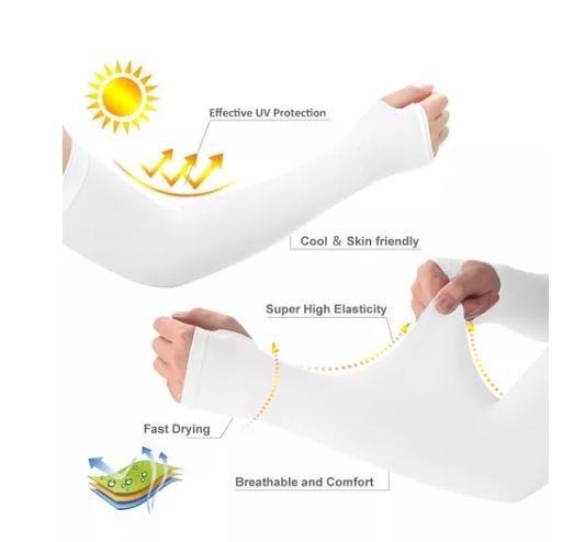 Foto 2 | Mangas Protectoras Para Brazos Protección Solar Uv 3 Pares Blanco