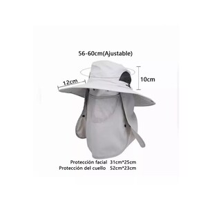 Foto 2 | Sombrero para El Sol con Protección para El Cuello y La Cara Eo Safe Imports Gris Obscuro