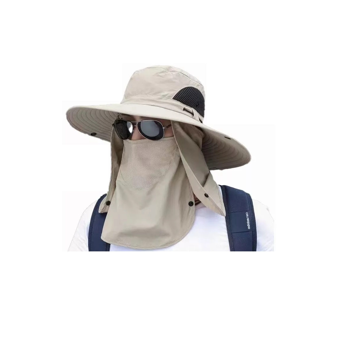 Sombrero para El Sol con Protección para El Cuello y La Cara  Eo Safe Imports  Beige