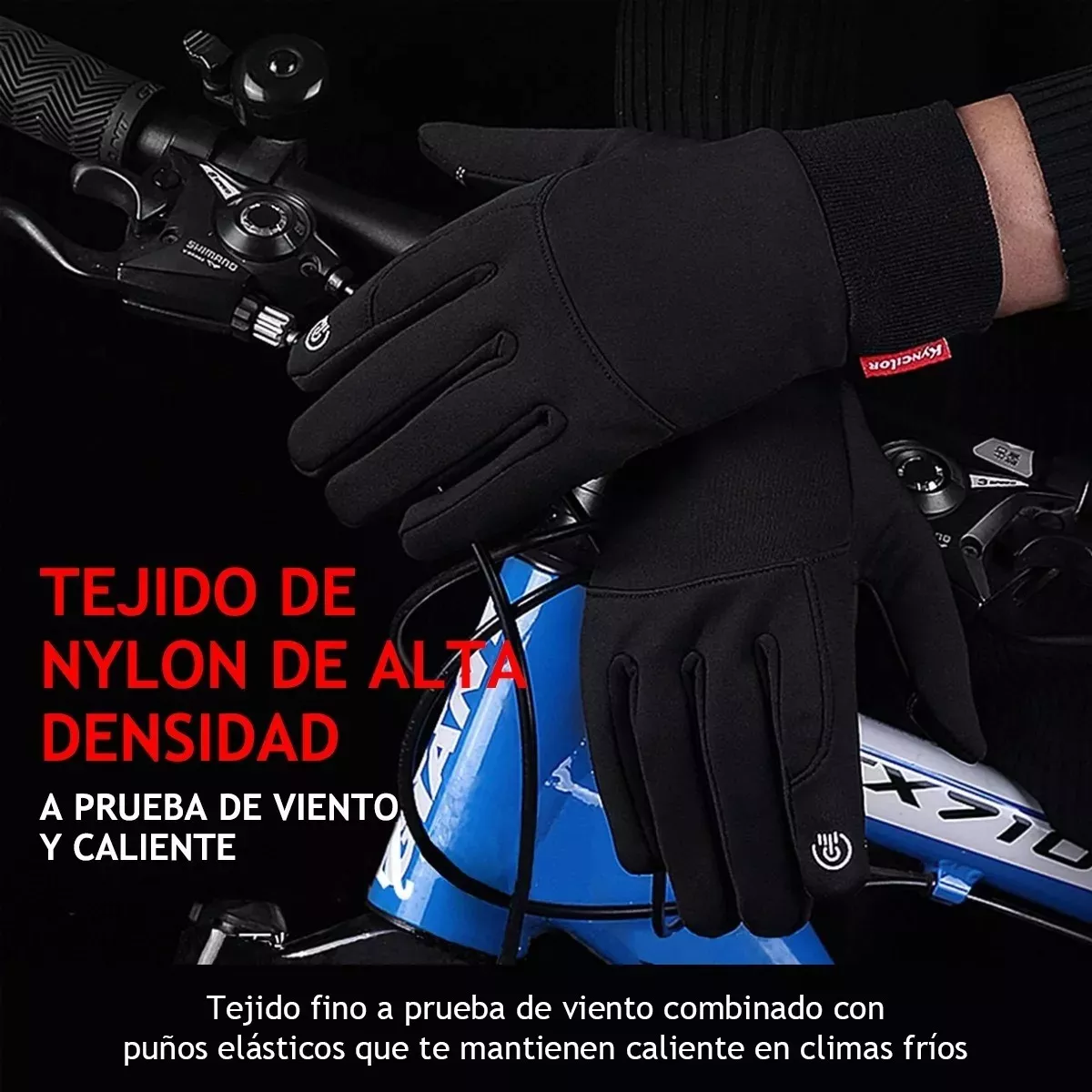 Foto 5 pulgar | Guantes de Ciclismo Eo Safe Imports ESI-10089 Negros Touch Talla M