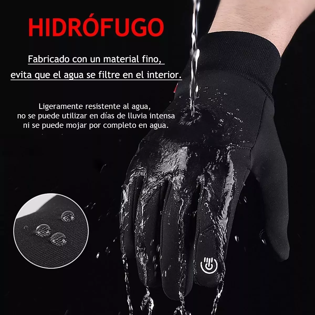 Foto 6 pulgar | Guantes de Ciclismo Eo Safe Imports ESI-10089 Negros Touch Talla M