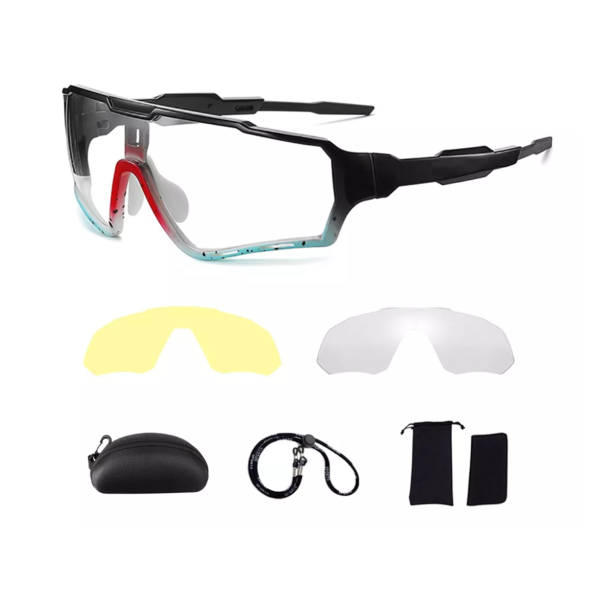 Gafas De Ciclismo Deportivas Fotocromáticas Con 3 Uv Lentes Eo Safe Imports  Esi-13685 Negro