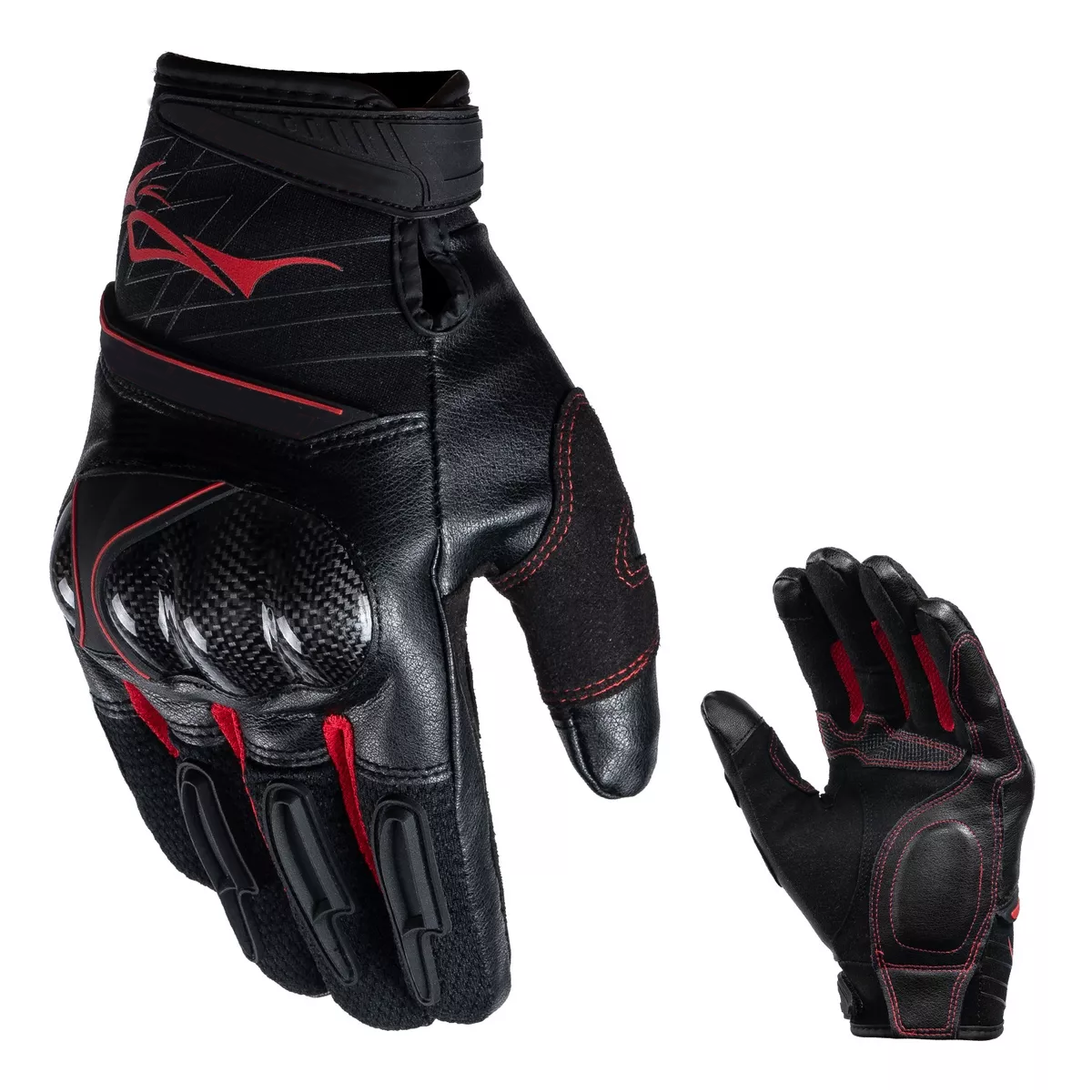 Foto 2 | Guantes Para Ciclismo Microfibra Cuero Y Fibra De Carbono Eo Safe Imports Esi-13806 Rojo