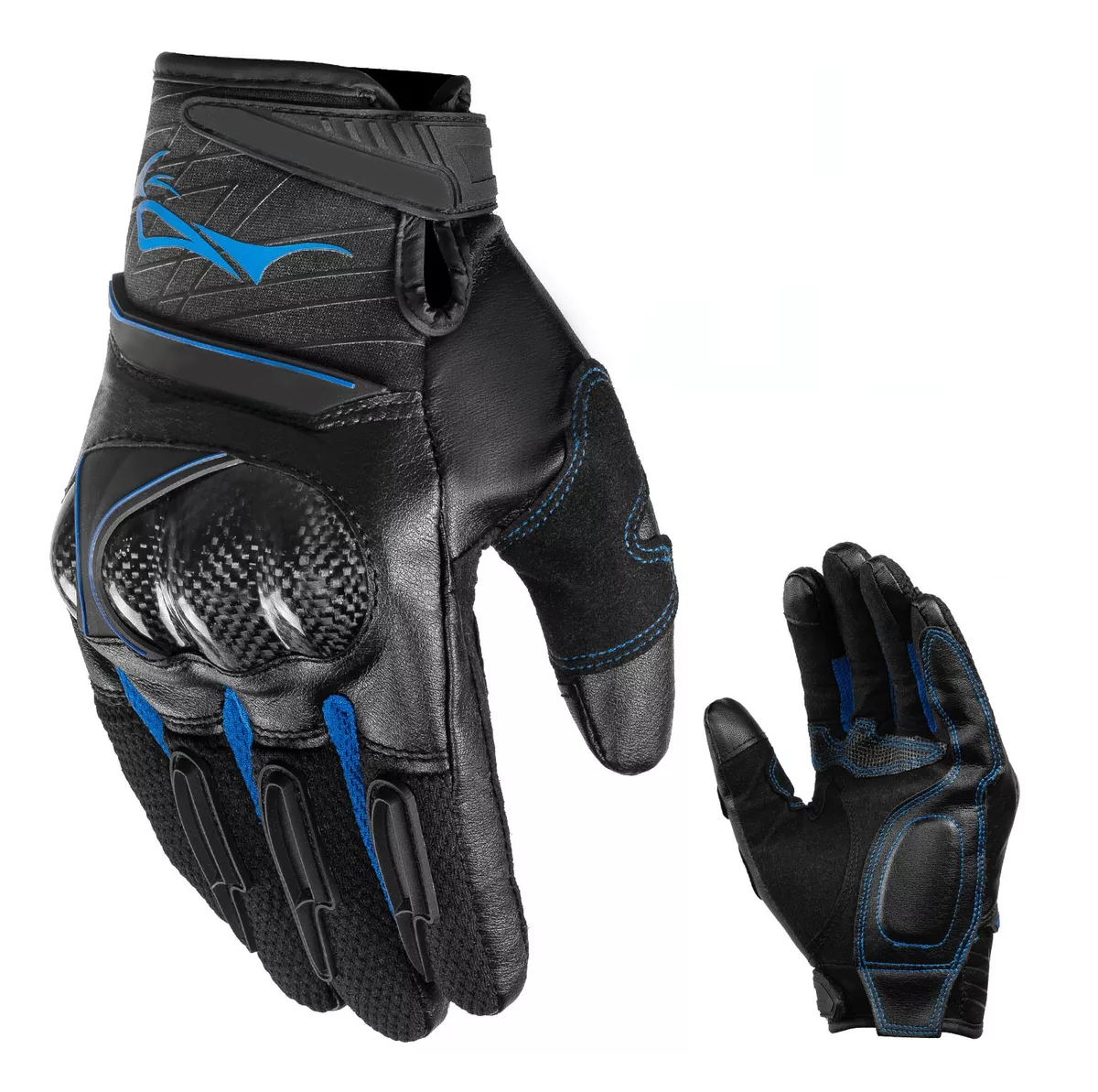 Foto 2 | Guantes De Microfibra Cuero Y Fibra De Carbono Xxl Eo Safe Imports Esi-13804 Azul