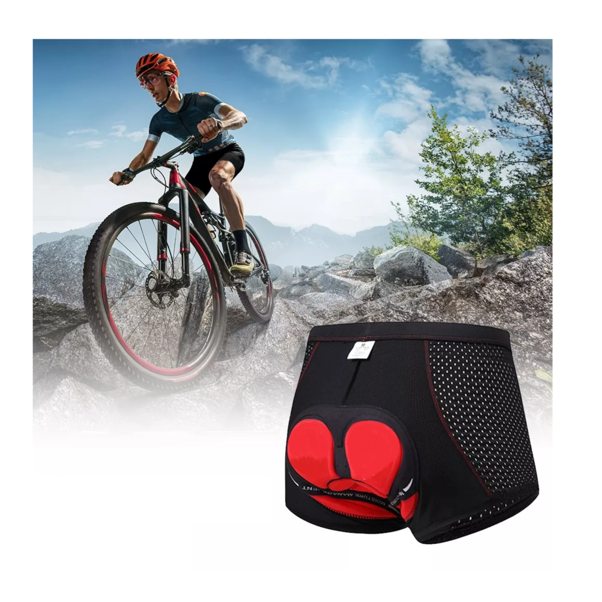 Foto 4 pulgar | Shorts De Ciclismo Pantalones Con Cojín De Silicona G Eo Safe Imports Esi-13737-1 Negro
