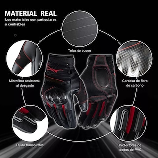 Foto 3 | Guantes Para Ciclismo Microfibra Cuero Y Fibra De Carbono Unitalla Eo Safe Imports Esi-13806-1 Rojo