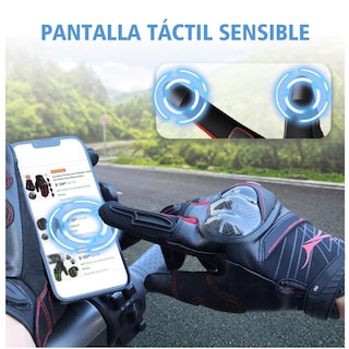 Foto 5 | Guantes Para Ciclismo Microfibra Cuero Y Fibra De Carbono Unitalla Eo Safe Imports Esi-13806-1 Rojo