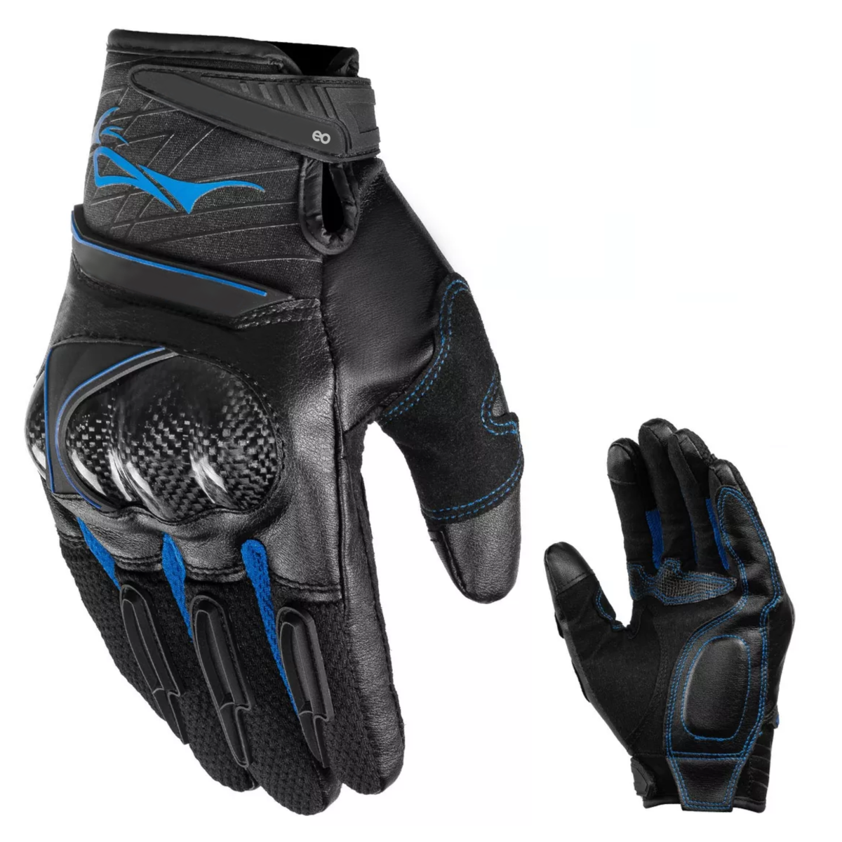 Foto 3 pulgar | Guantes De Microfibra Cuero Y Fibra De Carbono L/xl Eo Safe Imports Esi-13804 Azul