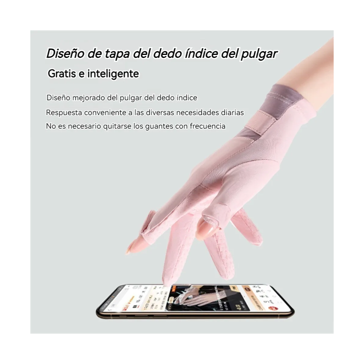 Foto 5 pulgar | Guantes De Pantalla Antideslizante G Eo Safe Imports Esi-19705 Rosa
