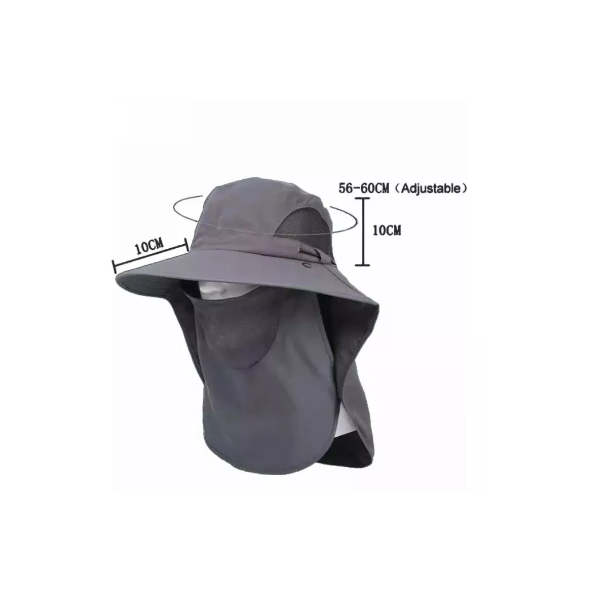 Foto 2 | Sombrero de Pesca Protección de Cuello y Cara Eo Safe Imports Esi-10484 Gris Oscuro