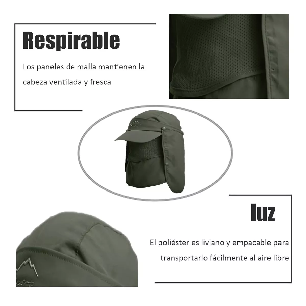 Foto 4 pulgar | Sombrero para Pesca Eo Safe Imports Esi-11181 Verde