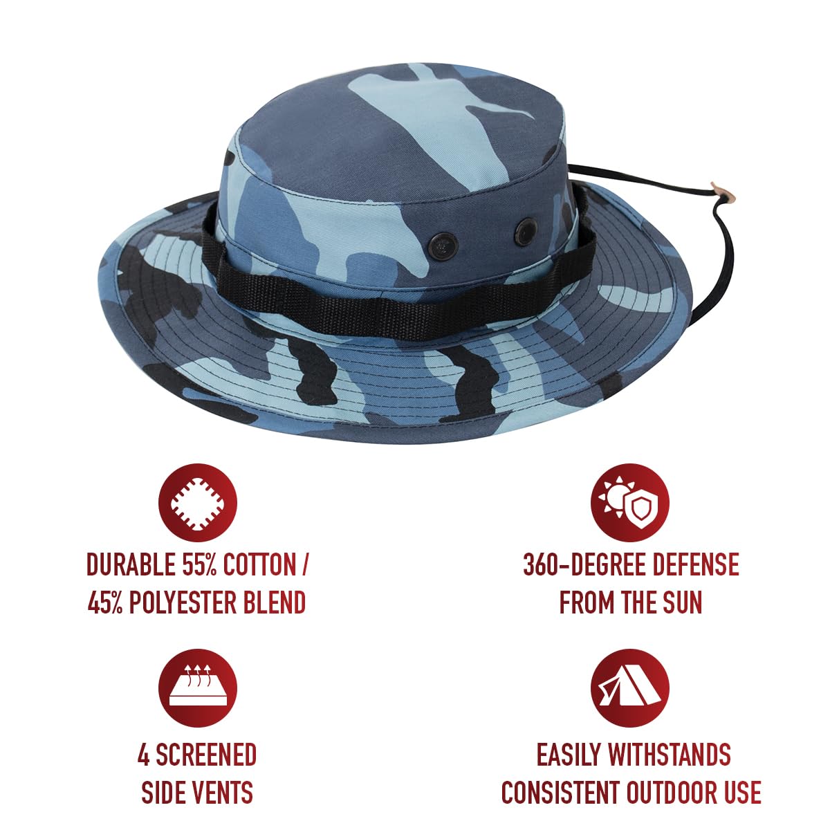 Foto 2 | Sombrero Boonie Rothco Ultimate Sun Defense Camuflaje Azul Cielo - Venta Internacional