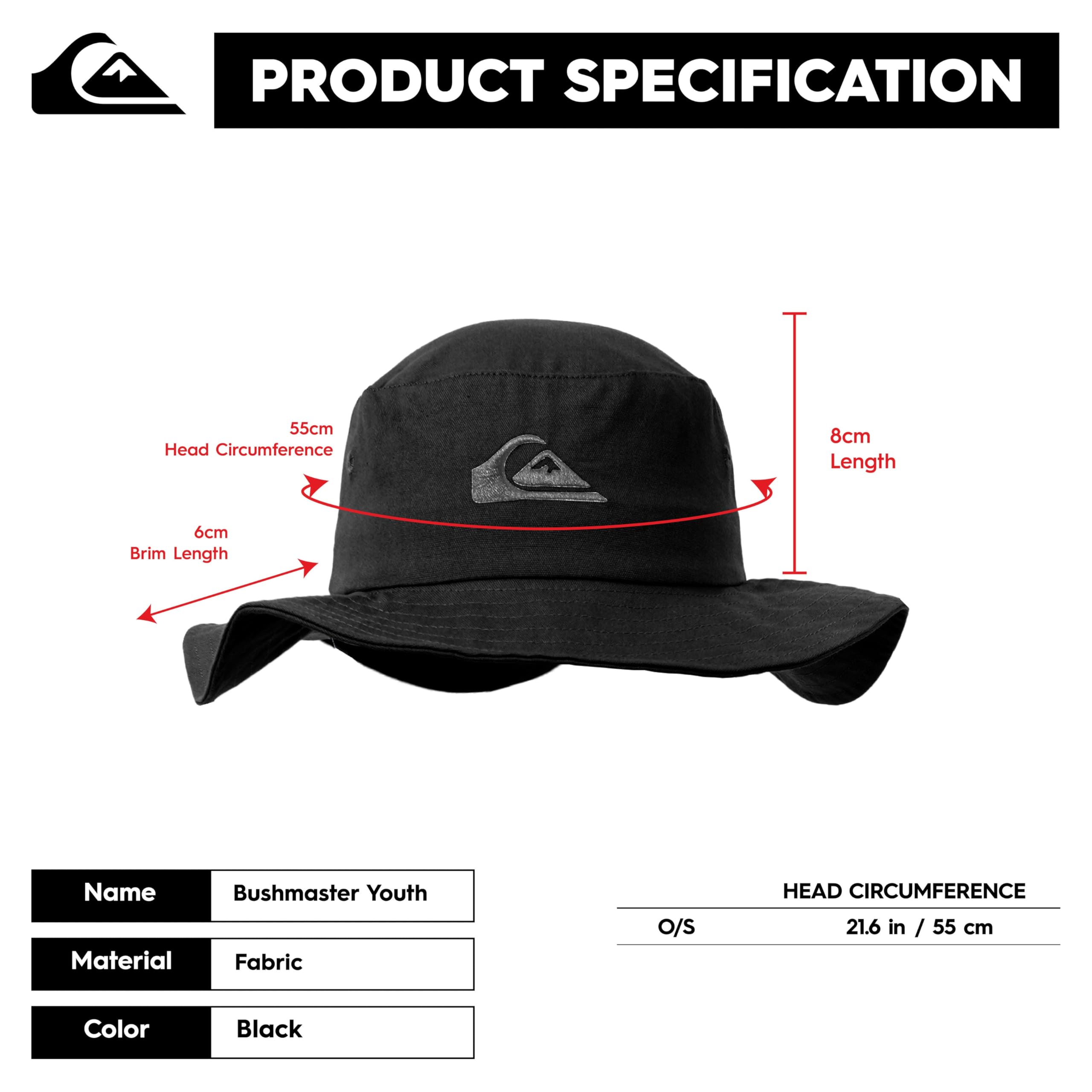 Foto 5 pulgar | Sombrero De Pescador Quiksilver Para Niños Bushmaster Sun Black - Venta Internacional.
