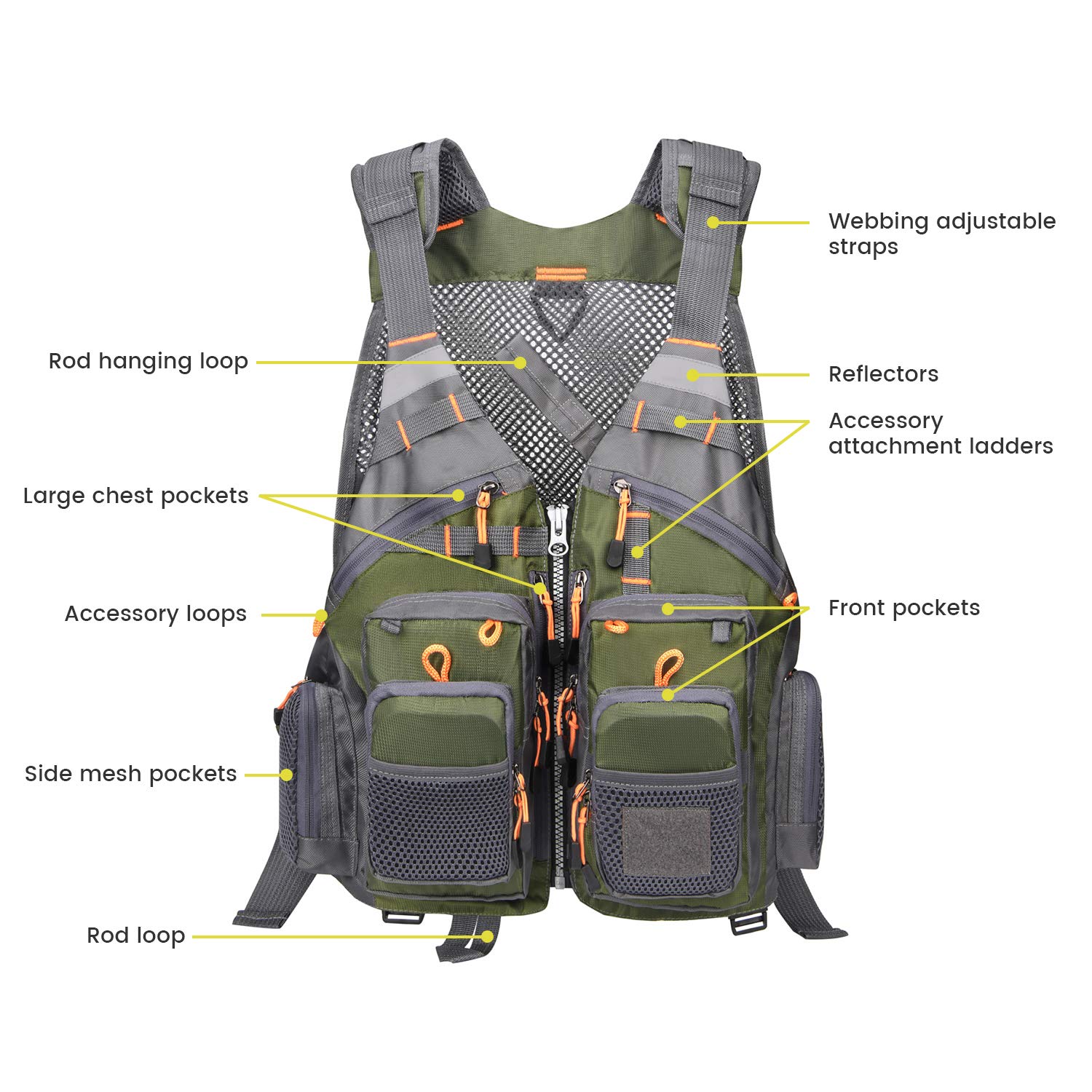 Foto 3 | Chaleco De Pesca Gonex Fly Para Hombre Y Mujer Con Múltiples Bolsillos - Venta Internacional.