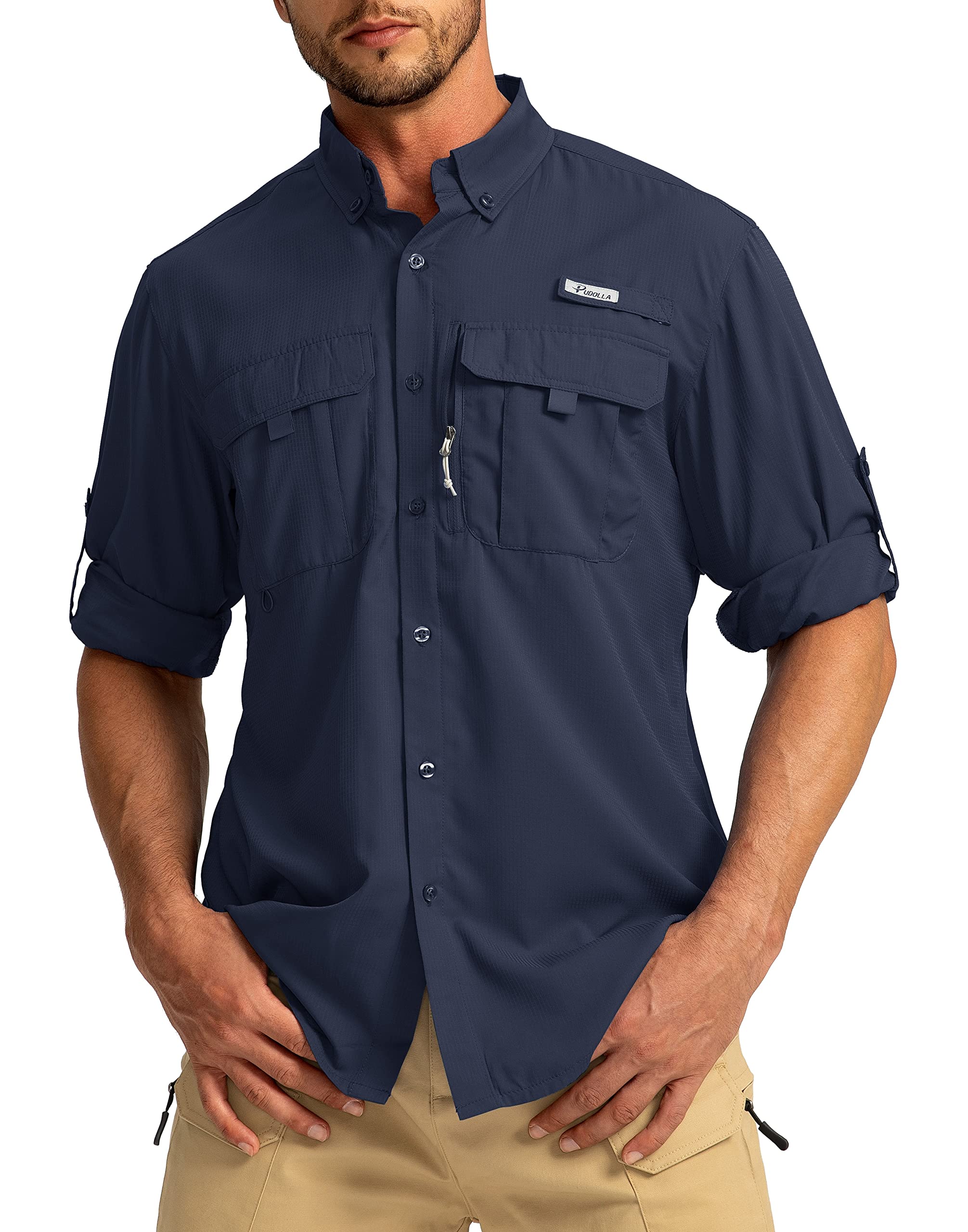 Foto 1 | Camisa De Pesca Pudolla Sun Protection Upf50+ Para Hombre, Azul Marino, Xxl - Venta Internacional.