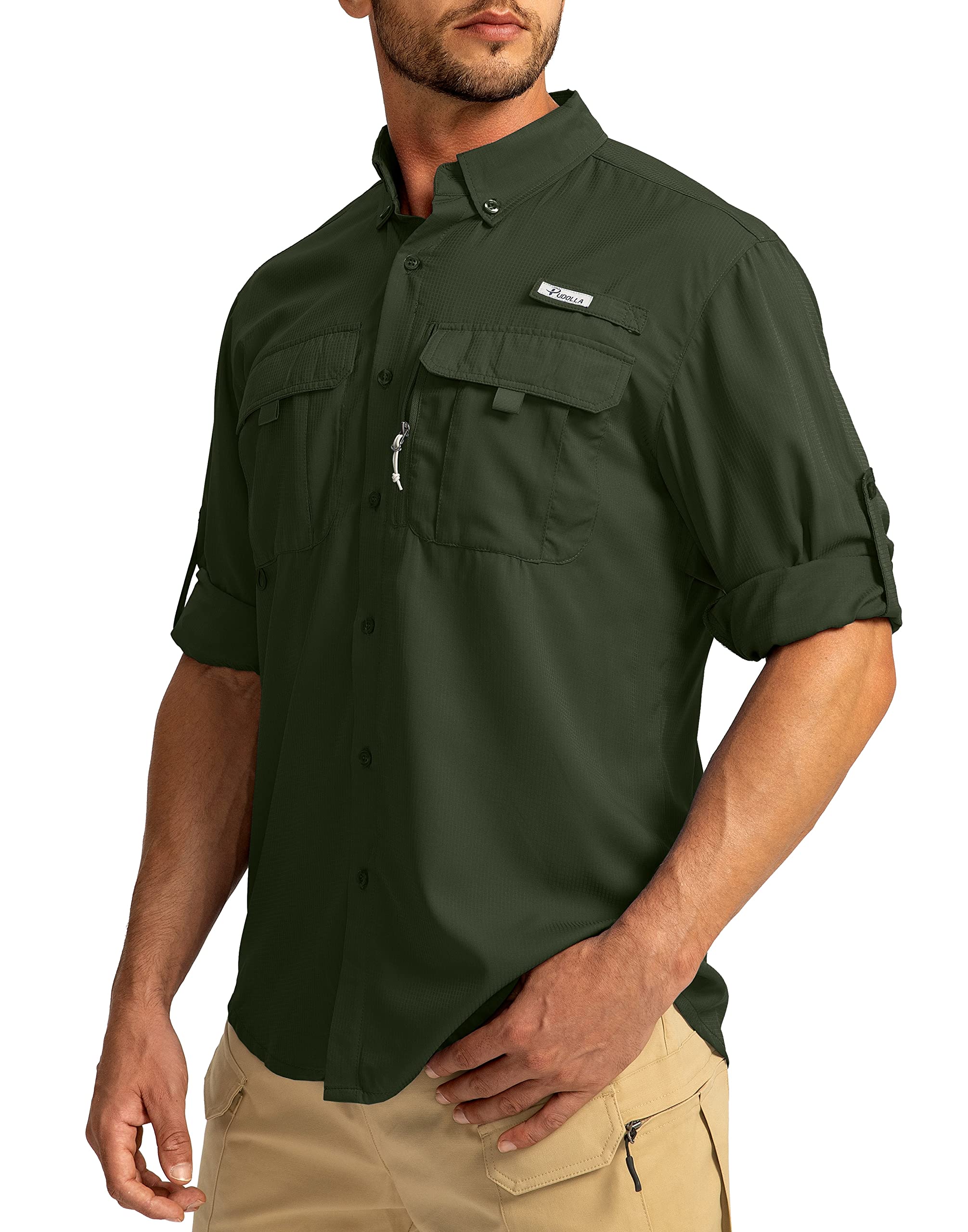 Foto 3 pulgar | Camisa De Pesca Pudolla Sun Protection Upf50+ Para Hombre Olive L - Venta Internacional.