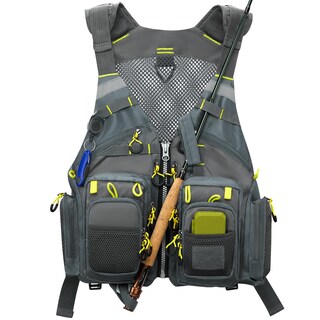 Foto 1 | Chaleco De Pesca Gonex, Chaleco De Pesca Con Mosca Para Hombre Y Mujer, Gris Y Amarillo - Venta Internacional.