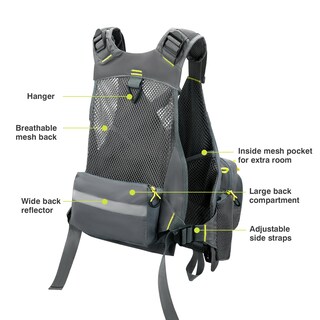 Foto 4 | Chaleco De Pesca Gonex, Chaleco De Pesca Con Mosca Para Hombre Y Mujer, Gris Y Amarillo - Venta Internacional.