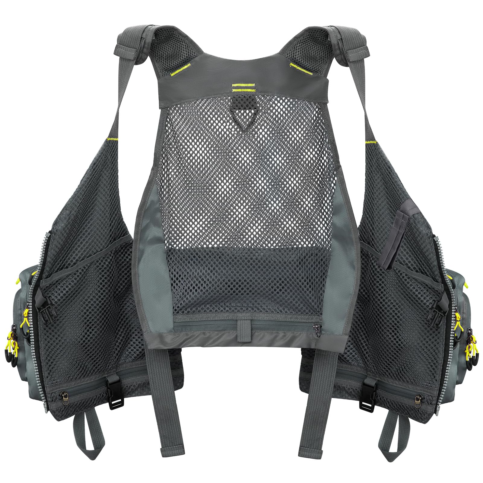 Foto 6 pulgar | Chaleco De Pesca Gonex, Chaleco De Pesca Con Mosca Para Hombre Y Mujer, Gris Y Amarillo - Venta Internacional.