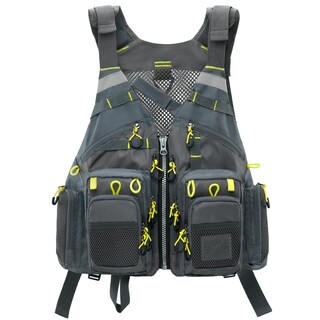 Foto 7 | Chaleco De Pesca Gonex, Chaleco De Pesca Con Mosca Para Hombre Y Mujer, Gris Y Amarillo - Venta Internacional.