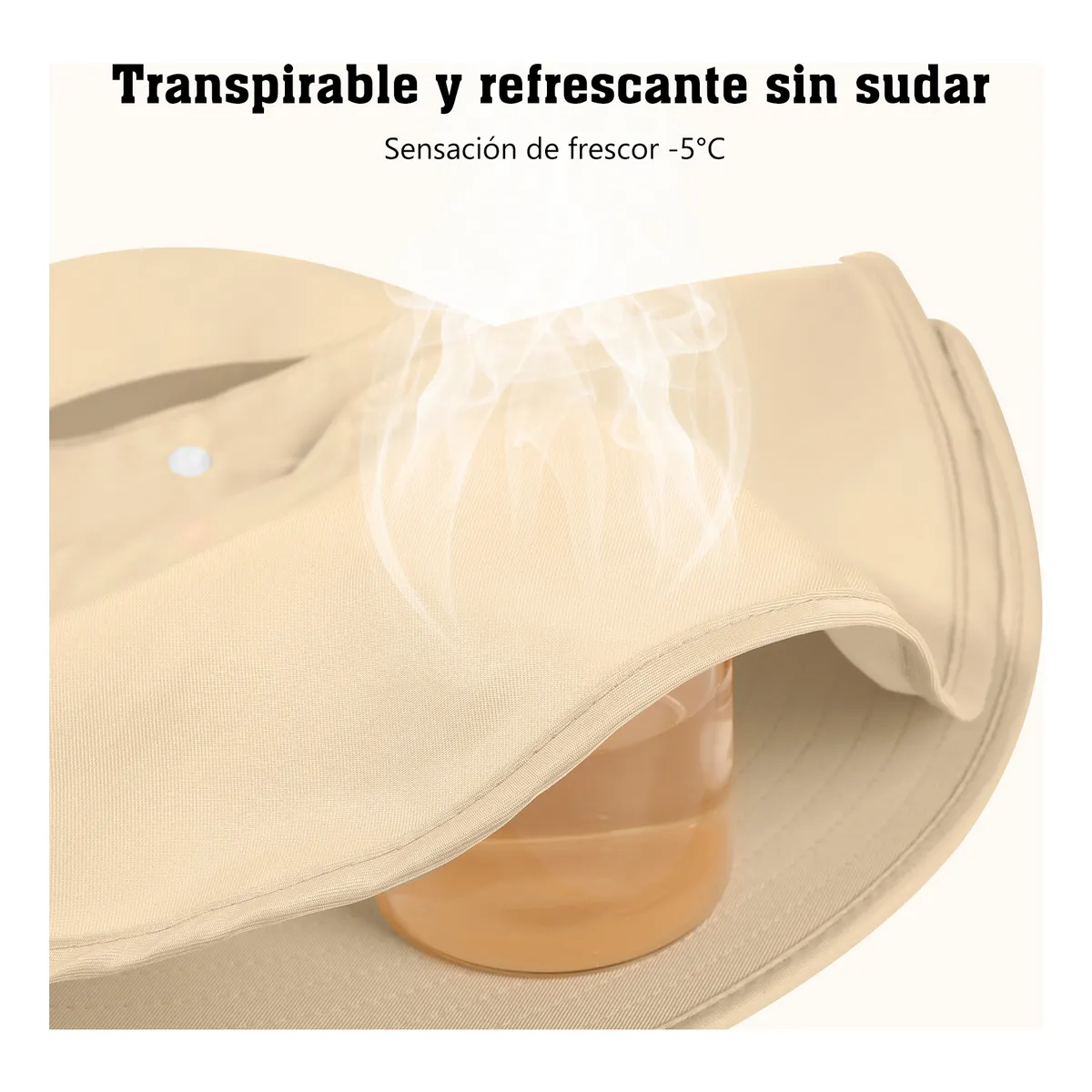 Foto 5 pulgar | Sombrero Con Visera, Protección Uv Unitalla Eo Safe Imports Esi-19700 Beige