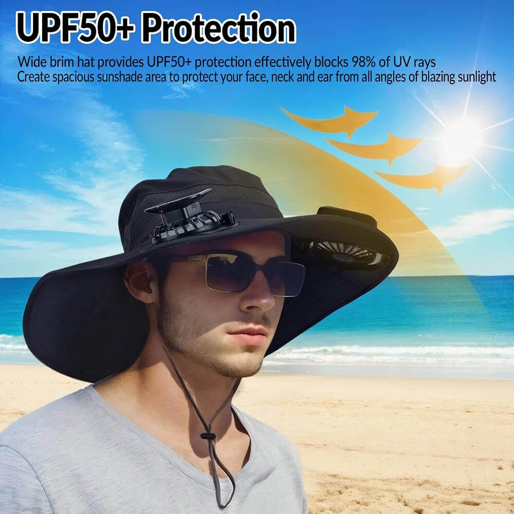 Foto 7 pulgar | Gorro De Ventilador Con Energía Solar Inkarts  Ala Ancha  Upf 50+ - Venta Internacional.