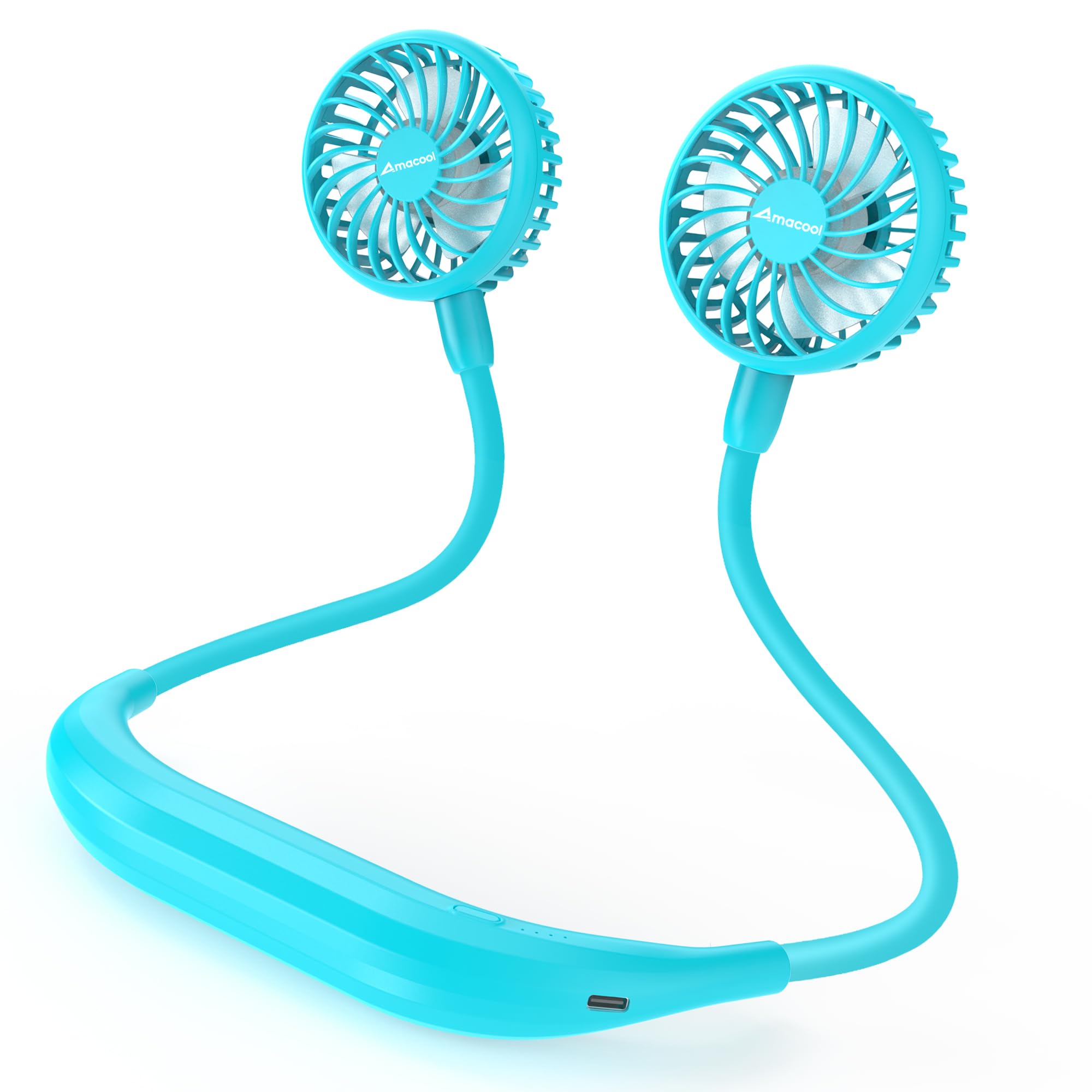 Foto 1 | Ventilador De Cuello Amacool  Funciona Con Pilas  Color Azul Aguamarina - Venta Internacional.