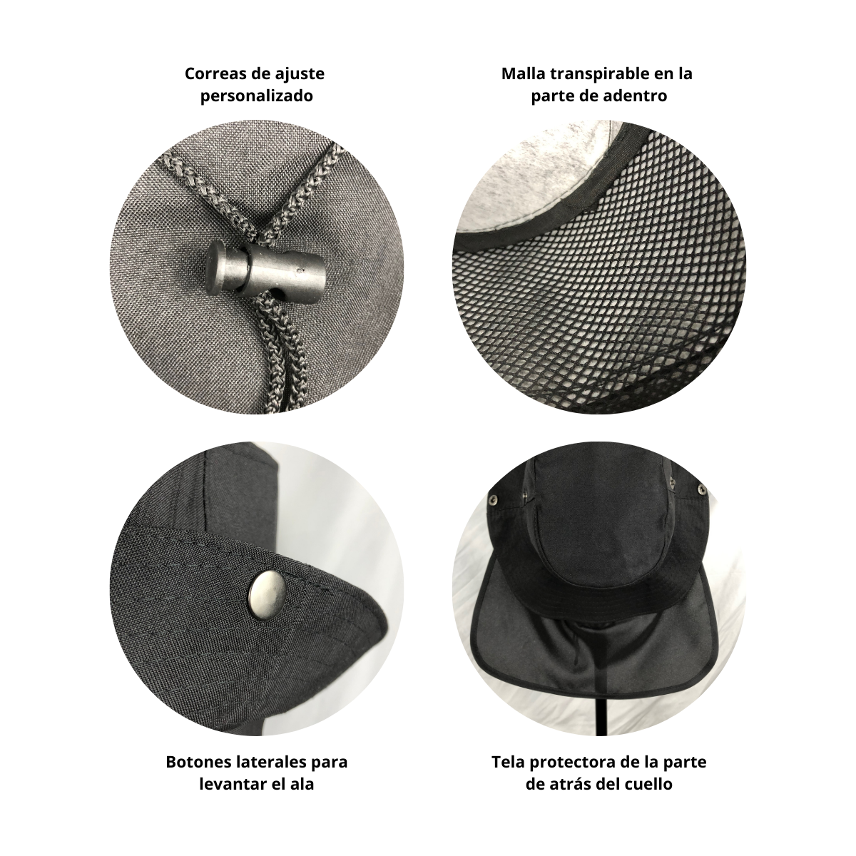 Foto 2 | Sombrero Pescador Para El Sol Mayoreo 1 Pieza Negro