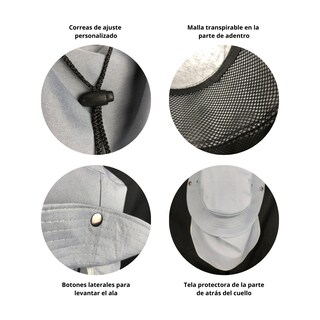 Foto 2 | Sombrero Pescador Para El Sol Mayoreo 1 Pieza Gris