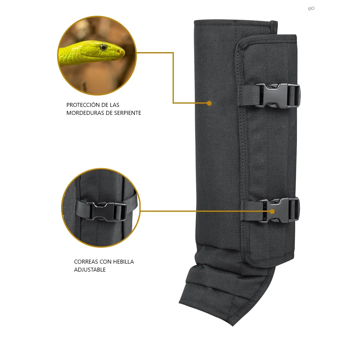 Foto 4 pulgar | Polainas Anti-serpiente Al Aire Libre Camping Y Pesca, 1 Par G/eg Eo Safe Imports Esi-18752 Negro