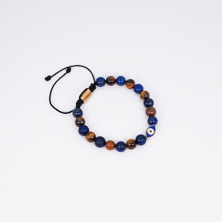 Foto 2 | Pulsera Ojo Turco Plata .925 Lapislázuli Y Ojo De Tigre
