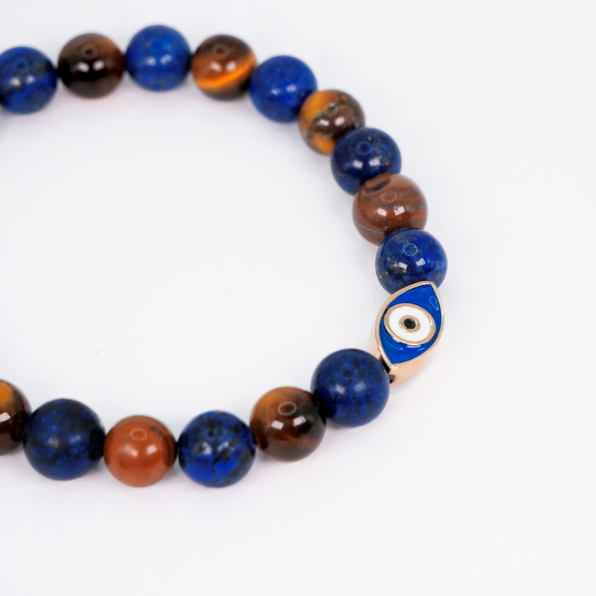 Foto 4 pulgar | Pulsera Ojo Turco Plata .925 Lapislázuli Y Ojo De Tigre