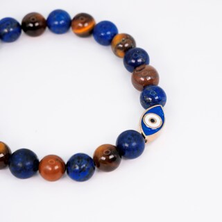 Foto 3 | Pulsera Ojo Turco Plata .925 Lapislázuli Y Ojo De Tigre