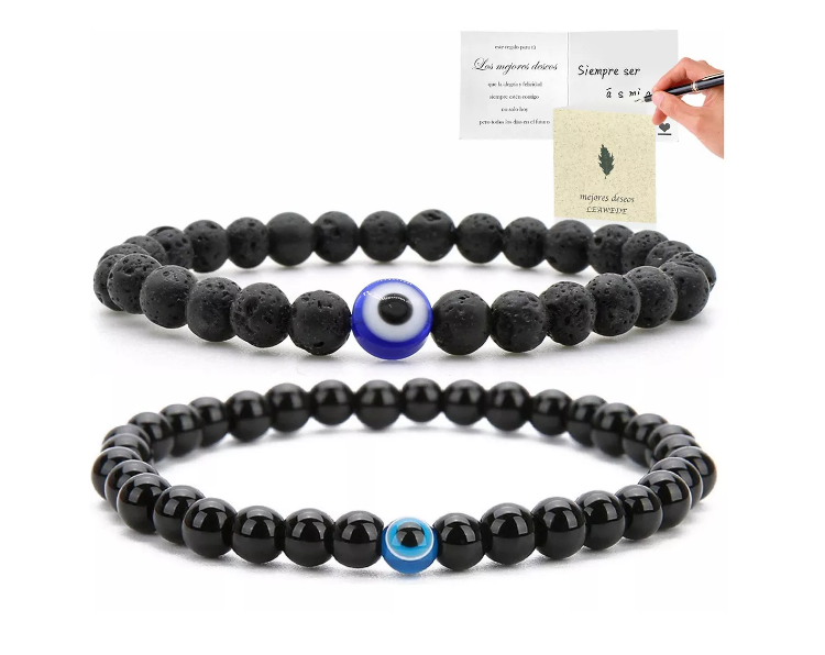 Foto 2 pulgar | 2pzs Pulsera Ojo Turco Regalo Hombre Mujer Suerte Proteccion Wünd