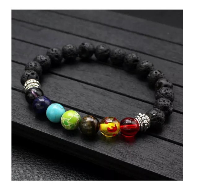 Pulsera 7 Chakras Piedra Natural Energía Yoga Concentración Wünd