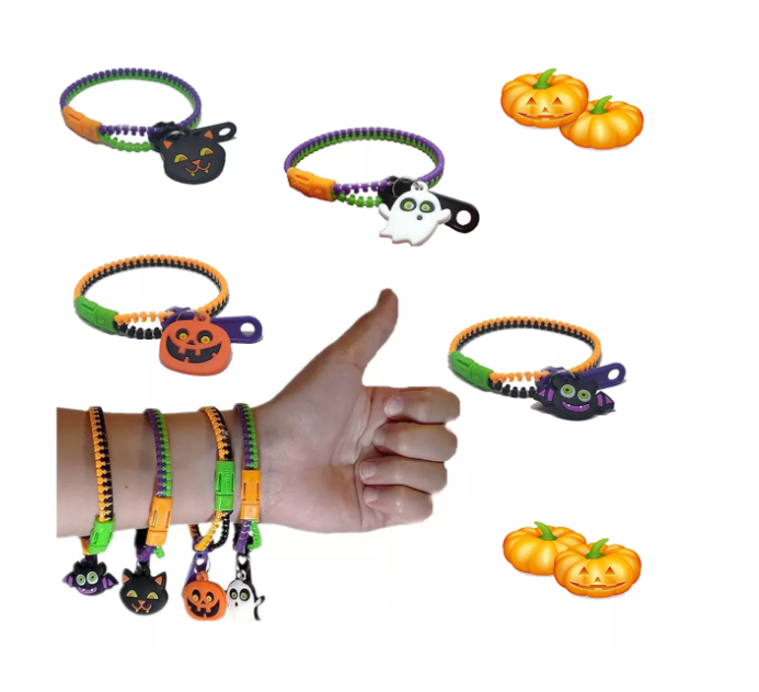 24 Pulseras Halloween Decoración Fiesta Calabaza Regalos Set  Wünd