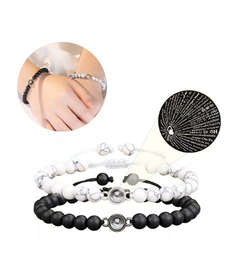 Pulseras Para Parejas Joyeria Mujer Hombres Novios Color Negro/blanco Wünd