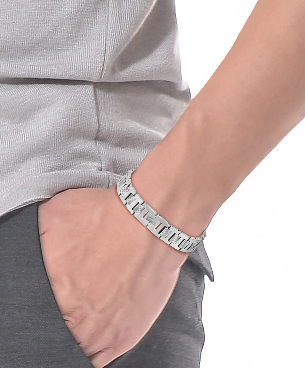 Foto 2 | Pulsera Lacoste Metropole De Acero Inoxidable Para Hombre 2040117 - Venta Internacional.