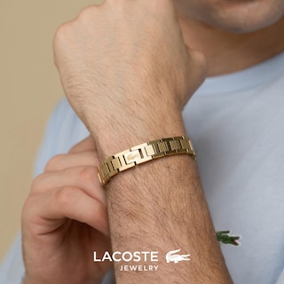 Foto 3 | Pulsera Lacoste Metropole De Acero Dorado Bañado En Iones Para Hombre - Venta Internacional.