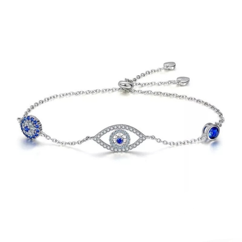 Foto 2 pulgar | Pulsera De Plata 925 Con Ojo Turco Y Plata De Mano 925 - Venta Internacional.
