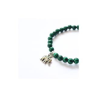 Foto 1 | Pulsera De Perlas De Malaquita De 6 Mm, Contorno De Muñeca De 18 Cm, Hecha A Mano - Venta Internacional.