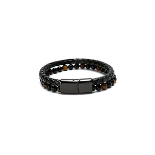 Foto 1 | Pulsera Juvenil Con Cierre Elegante De Cuero Con Piedra Para Hombre - Venta Internacional.