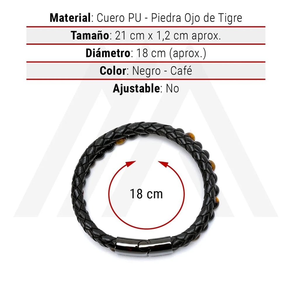 Foto 7 pulgar | Pulsera Juvenil Con Cierre Elegante De Cuero Con Piedra Para Hombre - Venta Internacional.