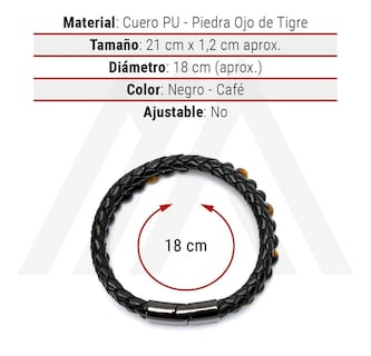 Foto 6 | Pulsera Juvenil Con Cierre Elegante De Cuero Con Piedra Para Hombre - Venta Internacional.