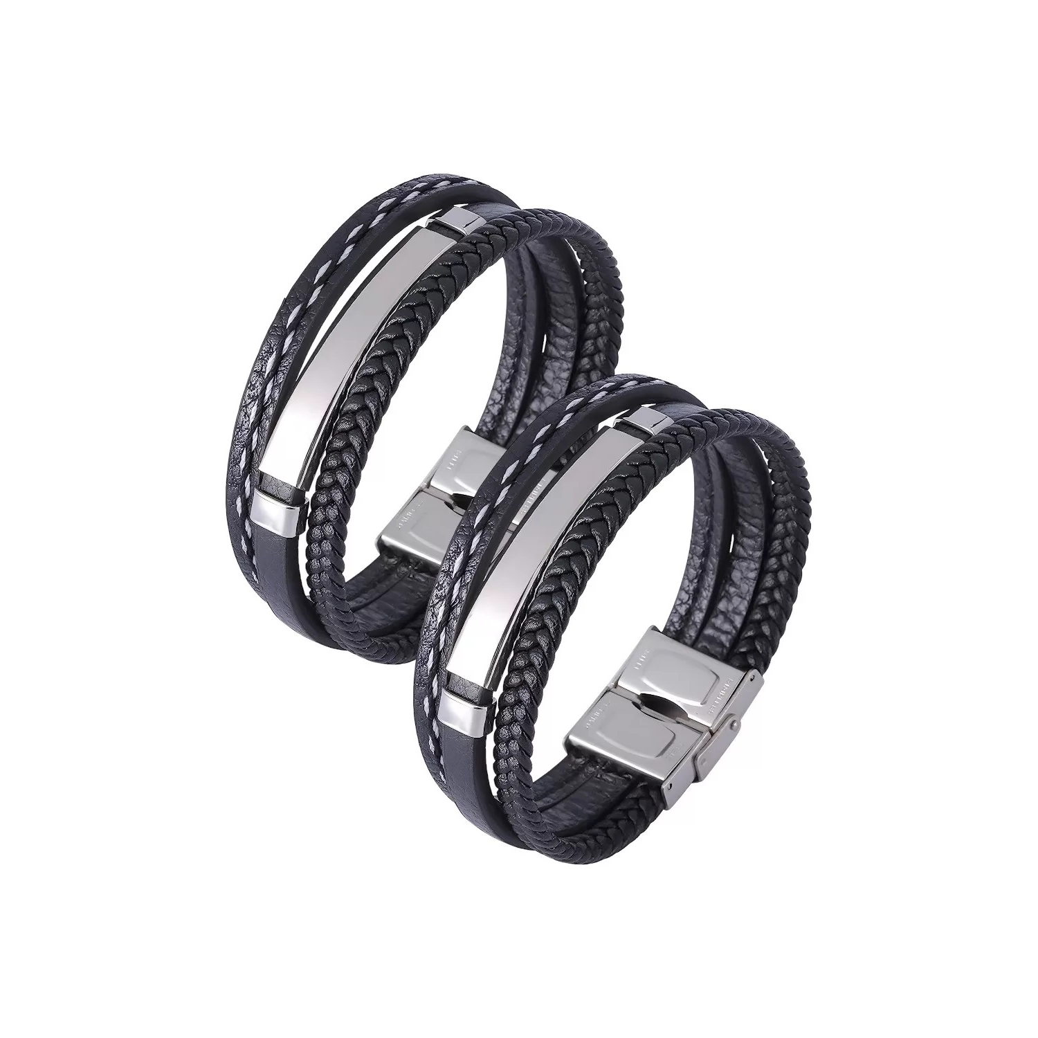 Foto 1 | Pulseras de Cuero 2 Piezas Unisex-Venta Internacional