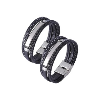 Foto 1 | Pulseras de Cuero 2 Piezas Unisex-Venta Internacional