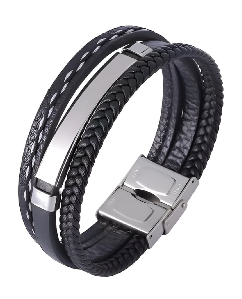Foto 2 | Pulseras de Cuero 2 Piezas Unisex-Venta Internacional