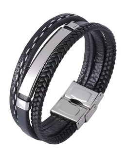 Foto 2 | Pulseras de Cuero 2 Piezas Unisex-Venta Internacional