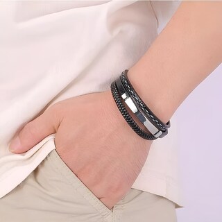 Foto 3 | Pulseras de Cuero 2 Piezas Unisex-Venta Internacional